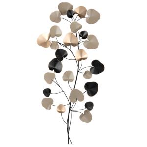 Déco murale branchage en métal tricolore 40x94
