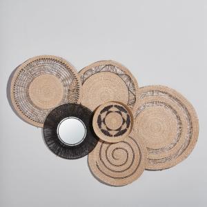 Déco murale cercles en jute et jonc de mer beige et noir 18…