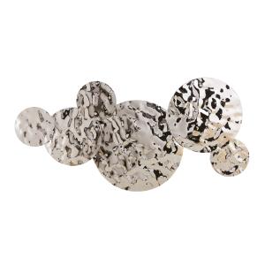 Déco murale cercles en métal chromé 134x71