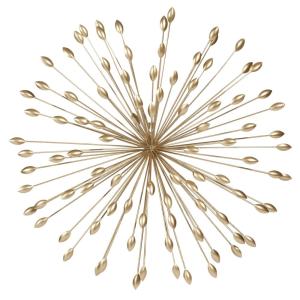 Déco murale en acier doré, D70 cm