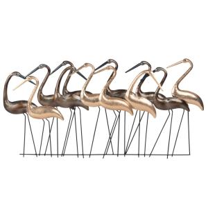 Déco murale en acier doré et coloris bronze, 82x42 cm
