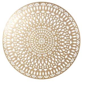 Déco murale en fer forgé ajouré doré, D120 cm