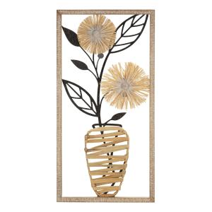 Déco murale en métal bois multicolore 40x3,5x80  cm