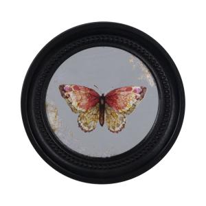 Déco murale encadrée papillon noir 23cm