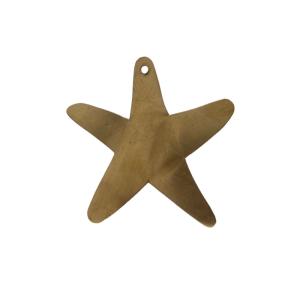 Déco murale étoile de mer en laiton métal doré 7 x 7