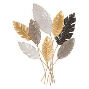 Déco murale feuilles en métal multicolore 73x6x93  cm