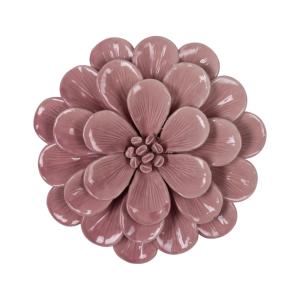 Déco murale fleur céramique rose 20.7cm