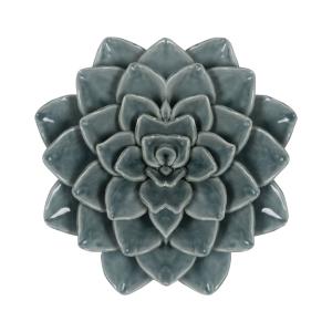 Déco murale fleur céramique vert 17.8cm