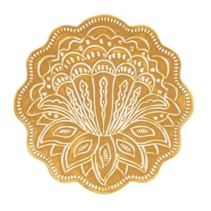 Déco murale fleur en céramique jaune 30x30