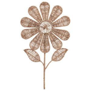 Déco murale fleur en jute tressée 32x55