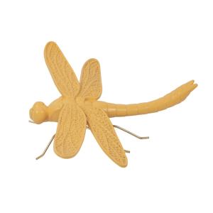 Déco murale libellule jaune 19.8x18.3x6cm