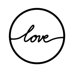 Déco murale love en métal noir 45x45 cm