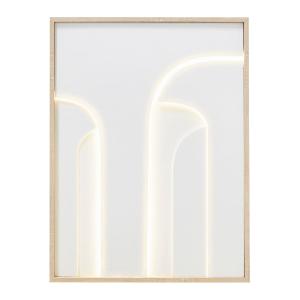 Déco murale lumineuse abstraite blanche en bois de peuplier…