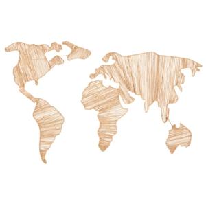 Déco murale mappemonde en jute tressé