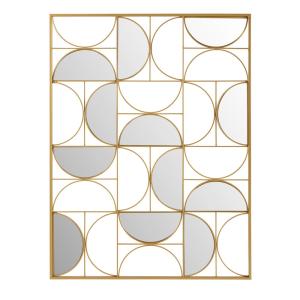 Déco murale miroir en acier doré, 90x120 cm