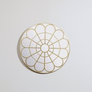 Déco murale miroir motif en acier doré D35