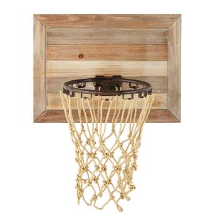 Déco murale panier de basket en bois de sapin 56x68