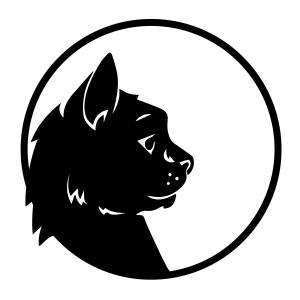 Déco murale profil de chat en métal noir 46x46 cm