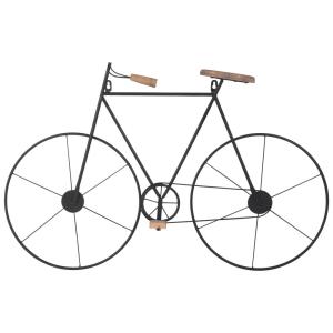 Déco murale vélo en bois de sapin et acier noir, 76x50 cm