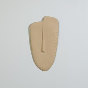 Déco murale visage abstrait en faïence effet sablé beige 24…