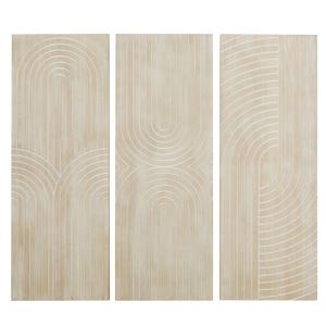 Déco murales en bois de chêne gravé (x3) 40x110
