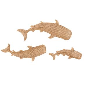 Déco murales requins en papier tressé (x3) 47x99