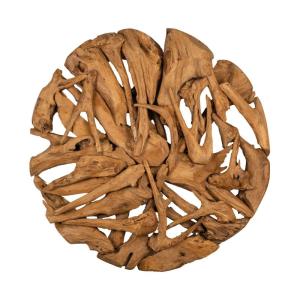 Décor mural rond en teck