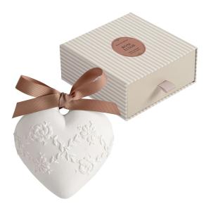 Décor parfumé Grand Cœur brodé - Rose Élixir