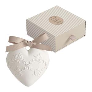 Décor parfumé Grand Cœur brodé - Voile de Lin