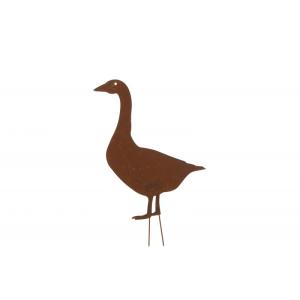 Décoration de jardin canard en métal marron 40x1x61 cm