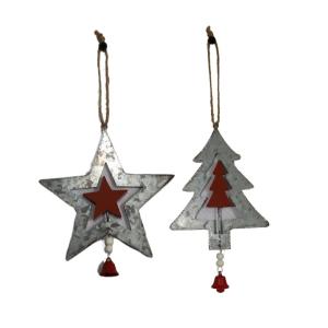 Décoration de sapin de Noël guirlande de Noël zinc gris 10x…