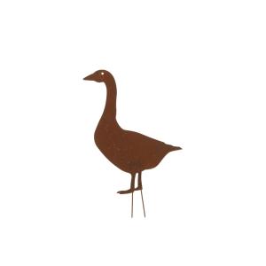 Décoration jardin canard métal rouille L0.5cm