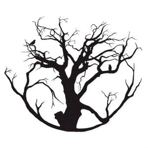 Décoration murale arbre de vie en métal noir 60x50 cm
