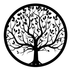 Décoration murale arbre de vie en métal noir 75 cm