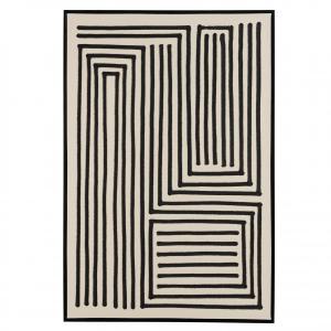 Décoration murale C - 83x123cm lignes abstraites, cadre noi…