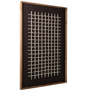 Décoration murale cadrillage sur fond noir Pin recyclé