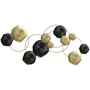 Décoration murale en métal forme de feuille de lotus doré e…