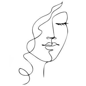 Décoration murale femme aux cheveux bouclés en métal noir 4…