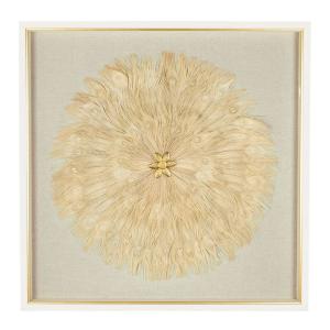 Décoration murale FLEUR en plumes - Écru