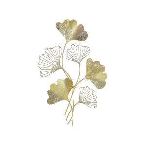 Décoration murale fleur métal 79 cm doré