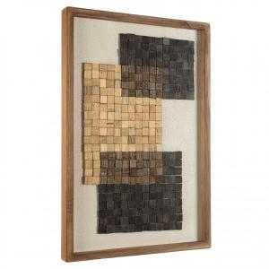 Décoration murale n°1 42x62cm mosaïque beige/noire Pin recy…