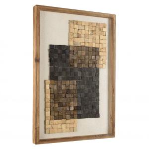 Décoration murale n°2 42x62cm mosaïque beige/noire Pin recy…