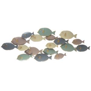 Décoration murale poisson métal 47 cm multicolore