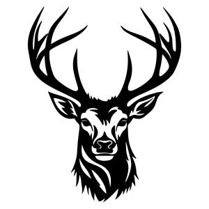 Décoration murale tête de cerf métal noir 55x70 cm