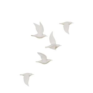 Décorations murales oiseaux en porcelaine ( Lot de 5 )
