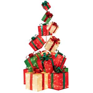 Decorations noël avec 15 coffrets cadeaux lumineux 170cm