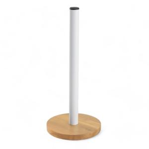 Dérouleur essuie-tout en bois et métal  15x34cm Blanc