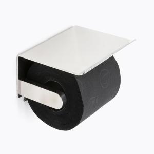 Dérouleur papier toilette inox brillant avec tablette