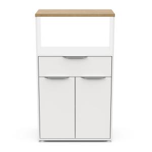 Desserte 2 portes, 1 tiroir et 1 niche L70,5 cm - Effet Boi…