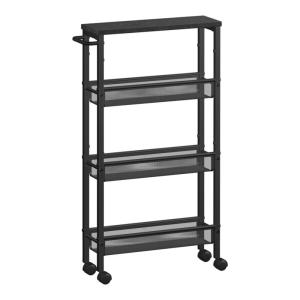 Desserte 4 niveaux 13 x 45,4 x 77 cm noir et noir